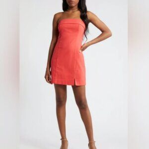 BP. Strapless Linen Foldover Minidress XL